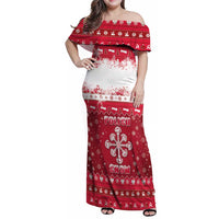 Poland Christmas Family Matching Off Shoulder Maxi Dress and Hawaiian Shirt Pierogi Polish Snow - Wonder Print Shop