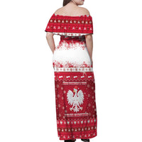 Poland Christmas Family Matching Off Shoulder Maxi Dress and Hawaiian Shirt Pierogi Polish Snow - Wonder Print Shop