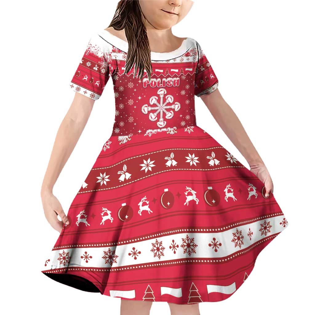 Poland Christmas Family Matching Off Shoulder Short Dress and Hawaiian Shirt Pierogi Polish Snow - Wonder Print Shop