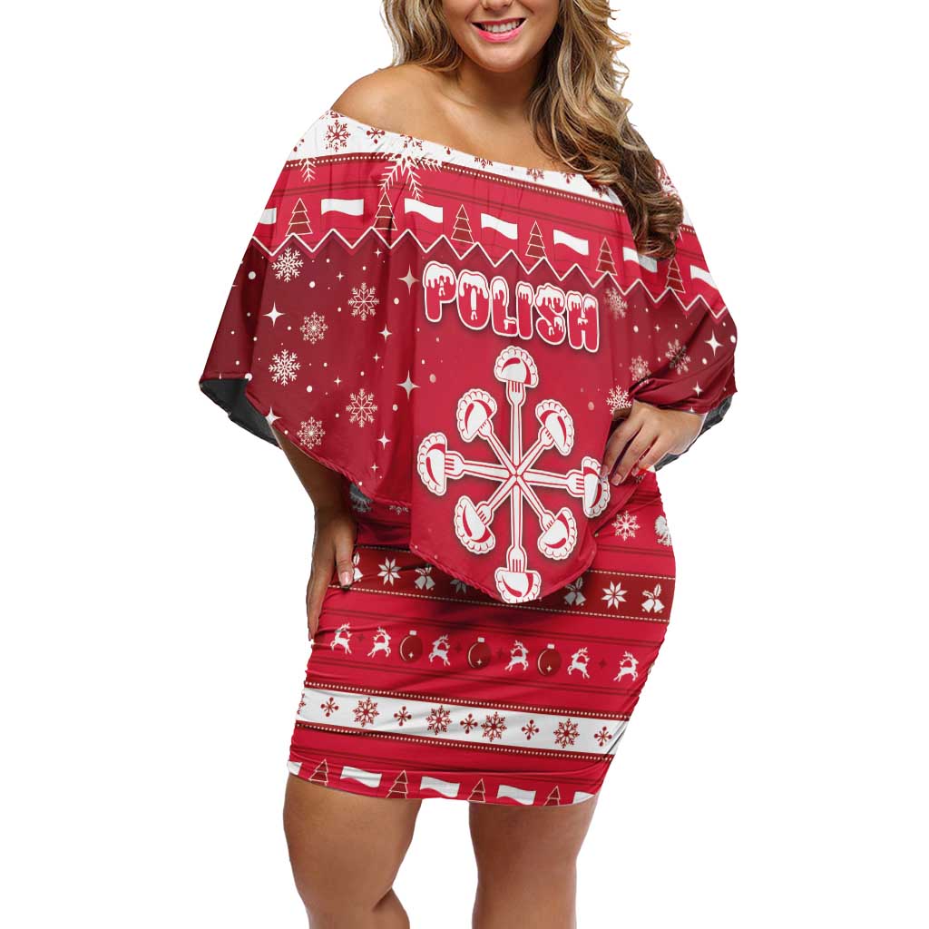 Poland Christmas Family Matching Off Shoulder Short Dress and Hawaiian Shirt Pierogi Polish Snow - Wonder Print Shop