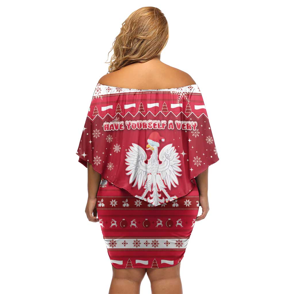 Poland Christmas Family Matching Off Shoulder Short Dress and Hawaiian Shirt Pierogi Polish Snow - Wonder Print Shop
