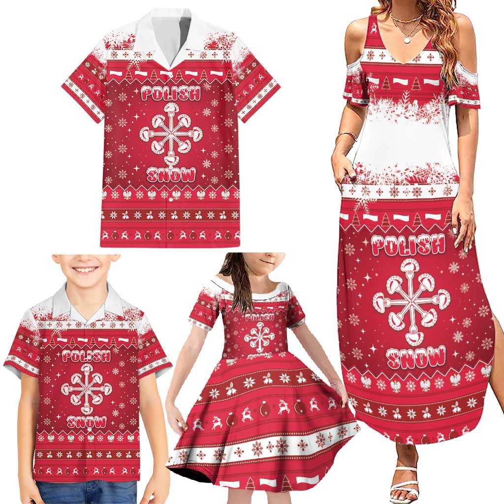 Poland Christmas Family Matching Summer Maxi Dress and Hawaiian Shirt Pierogi Polish Snow - Wonder Print Shop