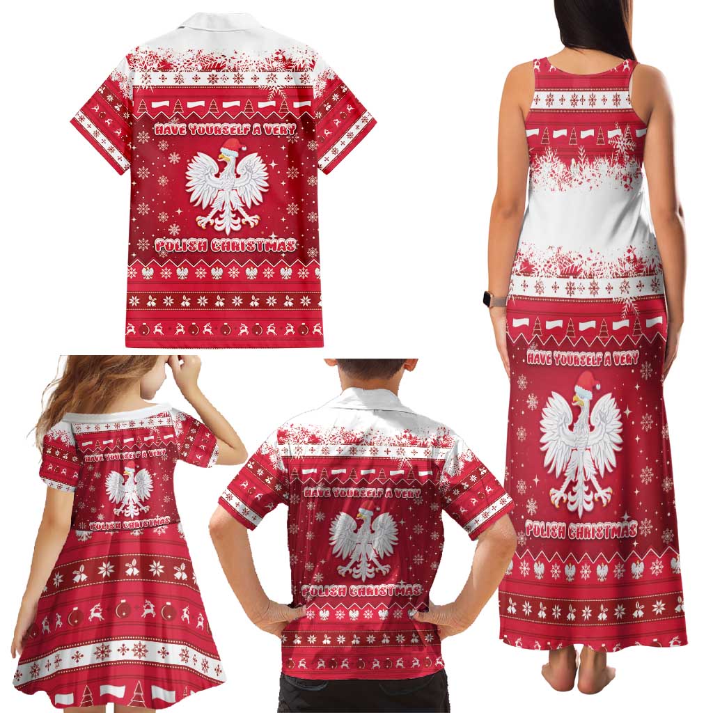 Poland Christmas Family Matching Tank Maxi Dress and Hawaiian Shirt Pierogi Polish Snow - Wonder Print Shop
