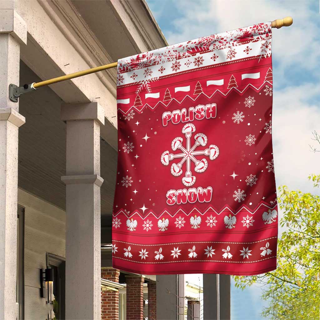 Poland Christmas Garden Flag Pierogi Polish Snow - Wonder Print Shop