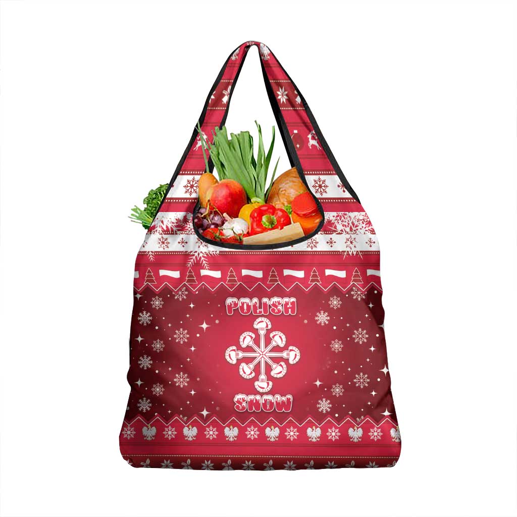 Poland Christmas Grocery Bag Pierogi Polish Snow - Wonder Print Shop