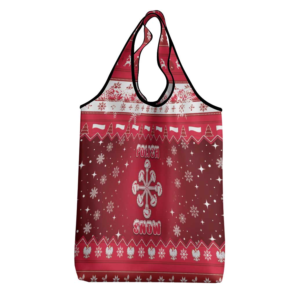 Poland Christmas Grocery Bag Pierogi Polish Snow - Wonder Print Shop
