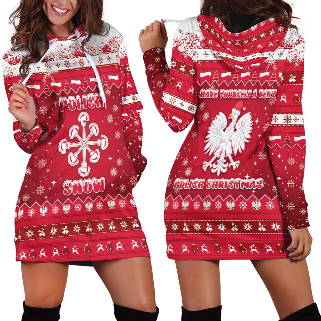 Poland Christmas Hoodie Dress Pierogi Polish Snow - Wonder Print Shop