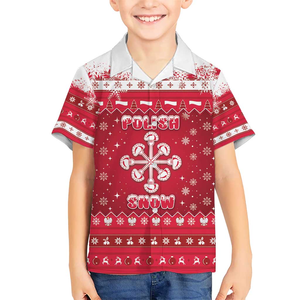 Poland Christmas Kid Hawaiian Shirt Pierogi Polish Snow - Wonder Print Shop