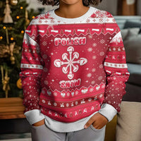 Poland Christmas Kid Ugly Christmas Sweater Pierogi Polish Snow - Wonder Print Shop