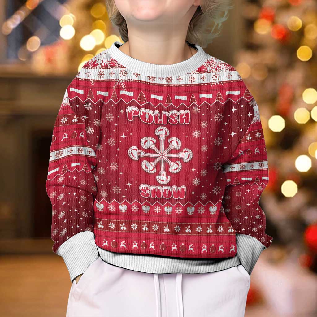 Poland Christmas Kid Ugly Christmas Sweater Pierogi Polish Snow - Wonder Print Shop