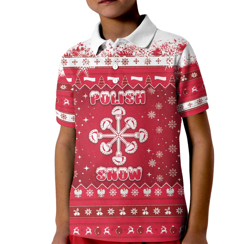 Poland Christmas Kid Polo Shirt Pierogi Polish Snow - Wonder Print Shop