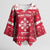 Poland Christmas Kimono Sleeve Blouse Pierogi Polish Snow - Wonder Print Shop