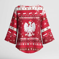Poland Christmas Kimono Sleeve Blouse Pierogi Polish Snow - Wonder Print Shop