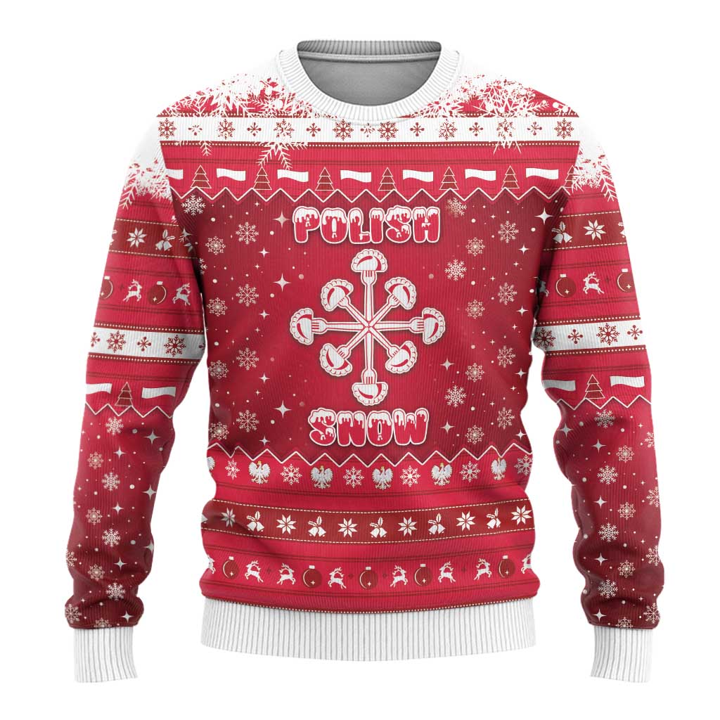 Poland Christmas Ugly Christmas Sweater Pierogi Polish Snow - Wonder Print Shop