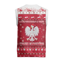Poland Christmas Knitted V-Neck Vest Pierogi Polish Snow - Wonder Print Shop
