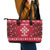 Poland Christmas Leather Tote Bag Pierogi Polish Snow - Wonder Print Shop