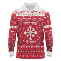 Poland Christmas Long Sleeve Polo Shirt Pierogi Polish Snow - Wonder Print Shop