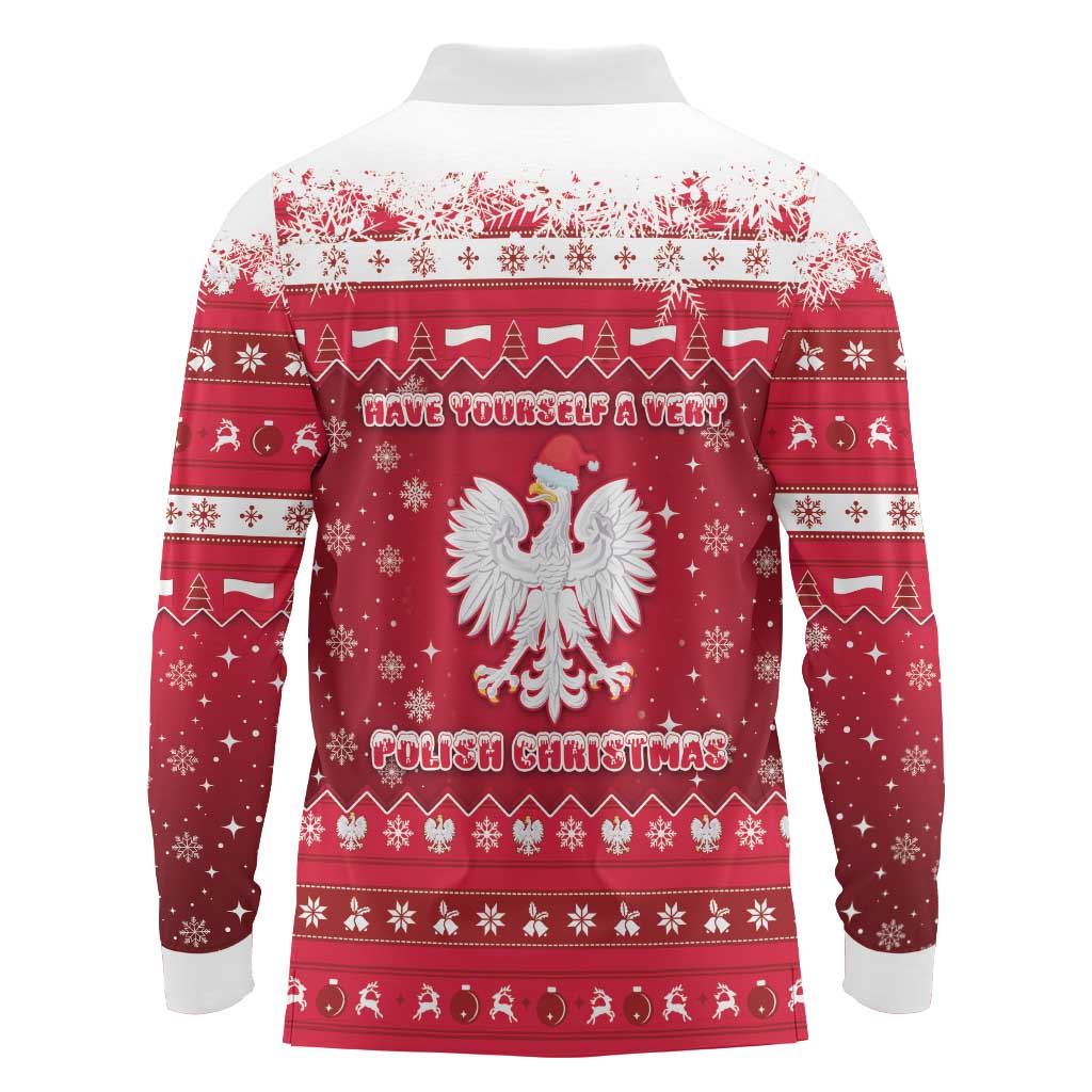 Poland Christmas Long Sleeve Polo Shirt Pierogi Polish Snow - Wonder Print Shop