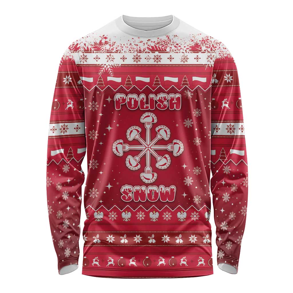Poland Christmas Long Sleeve Shirt Pierogi Polish Snow - Wonder Print Shop