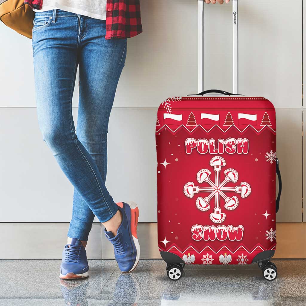 Poland Christmas Luggage Cover Pierogi Polish Snow - Wonder Print Shop