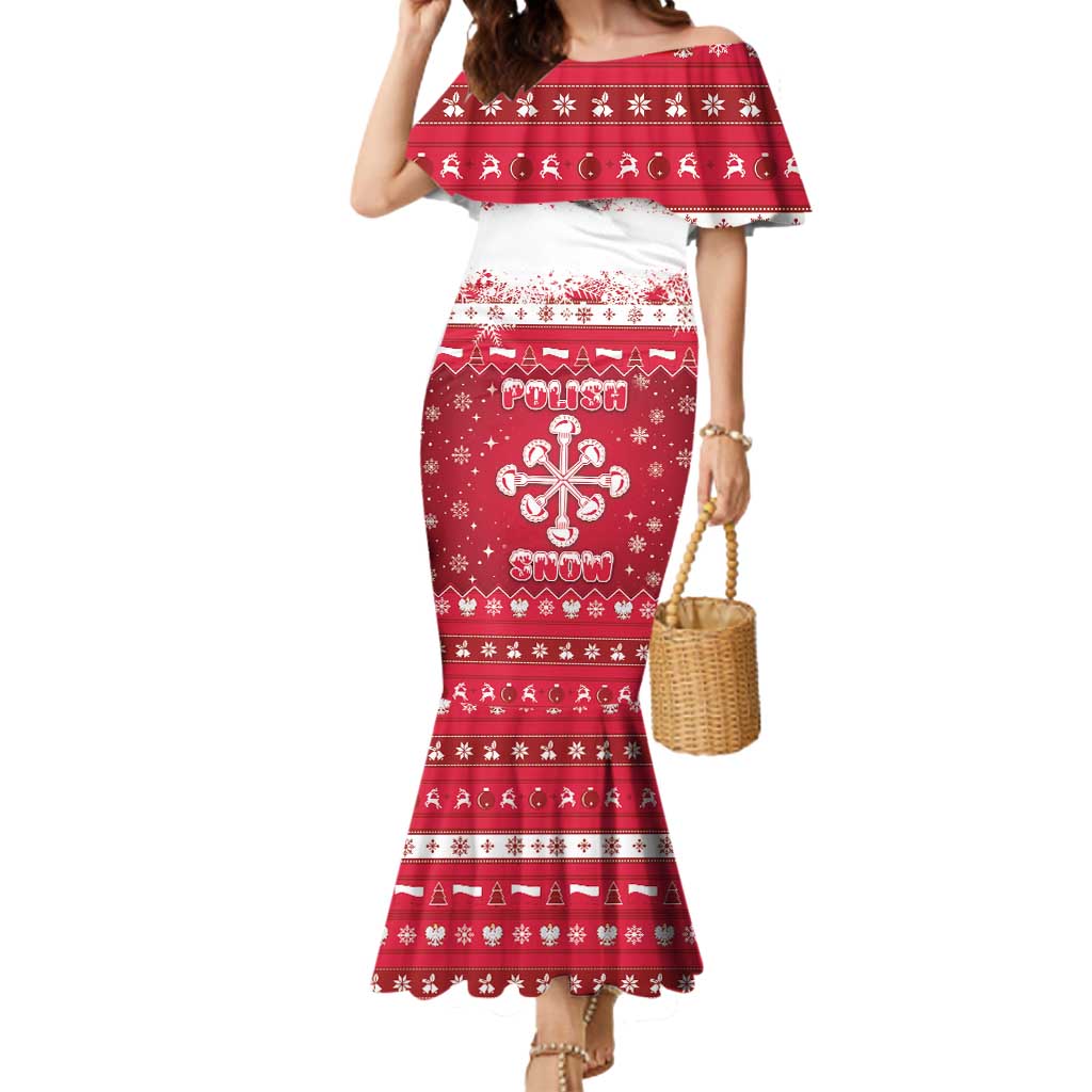 Poland Christmas Mermaid Dress Pierogi Polish Snow - Wonder Print Shop