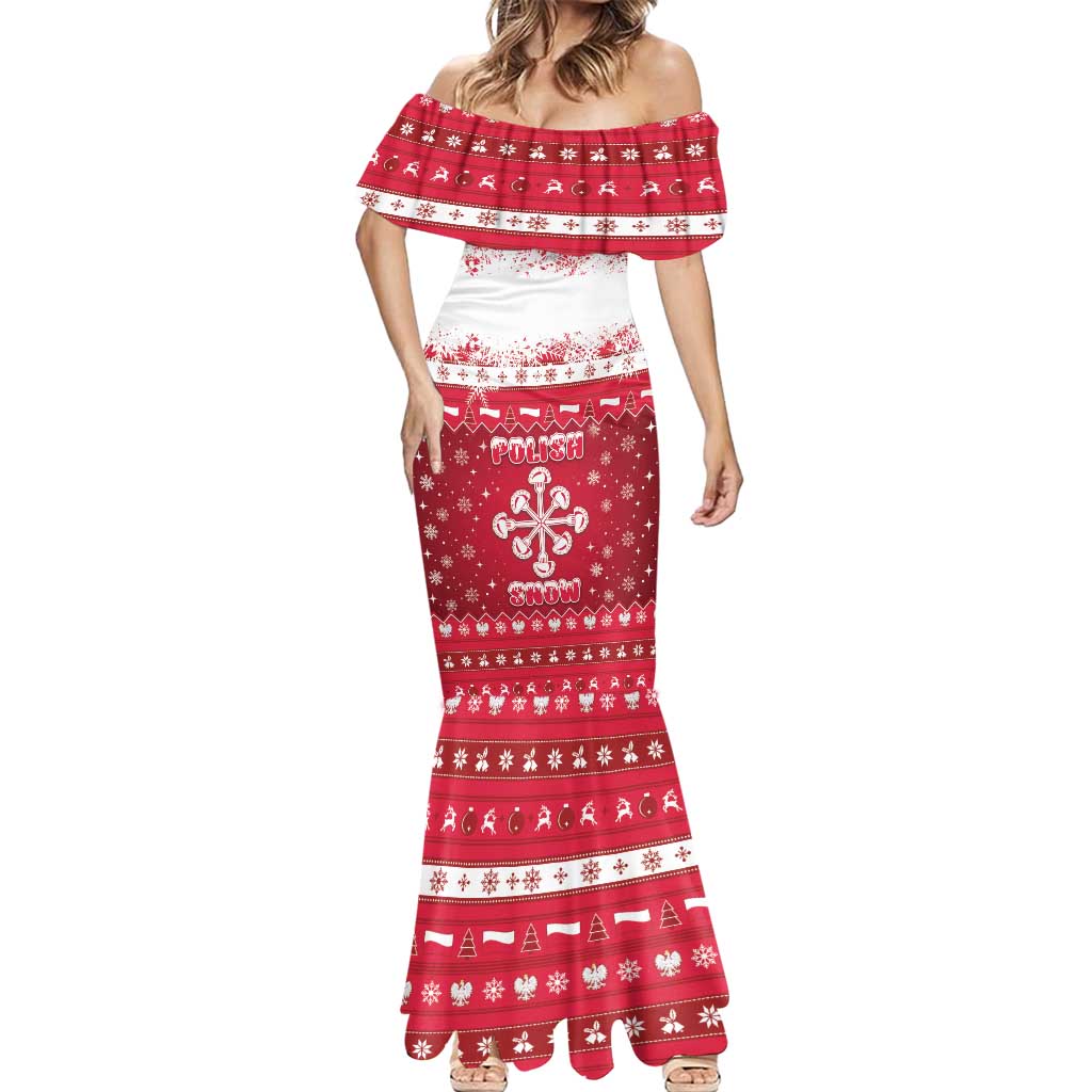 Poland Christmas Mermaid Dress Pierogi Polish Snow - Wonder Print Shop