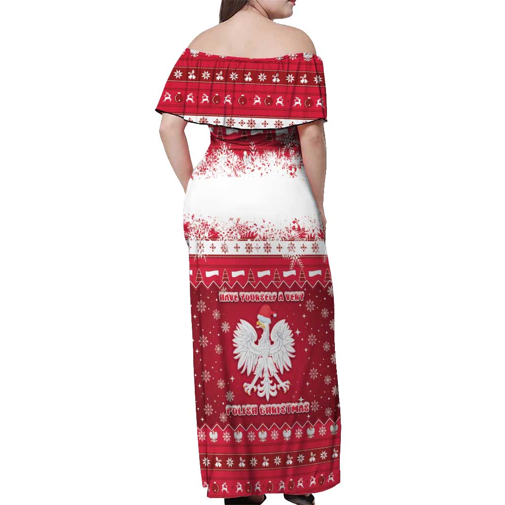 Poland Christmas Off Shoulder Maxi Dress Pierogi Polish Snow - Wonder Print Shop