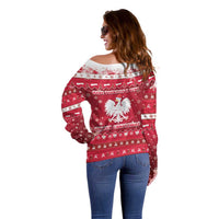 Poland Christmas Off Shoulder Sweater Pierogi Polish Snow - Wonder Print Shop