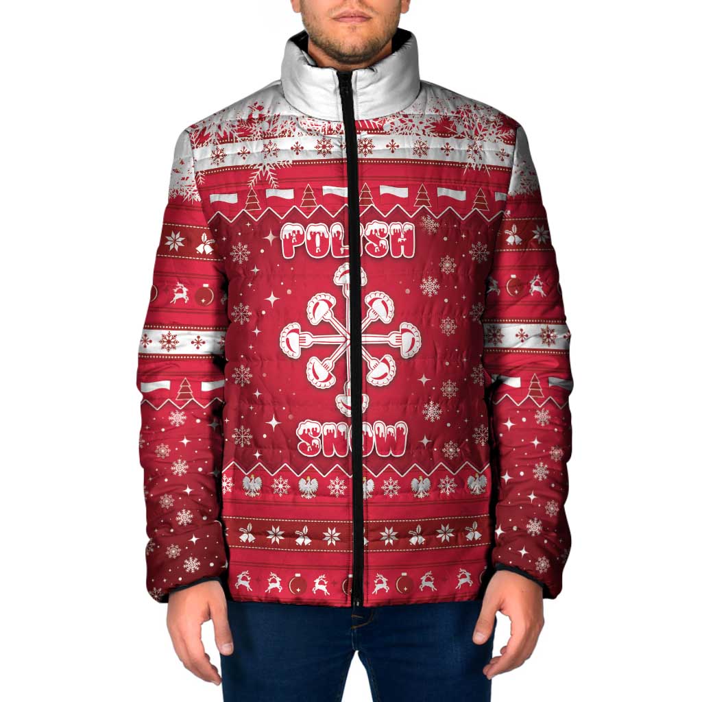 Poland Christmas Padded Jacket Pierogi Polish Snow - Wonder Print Shop