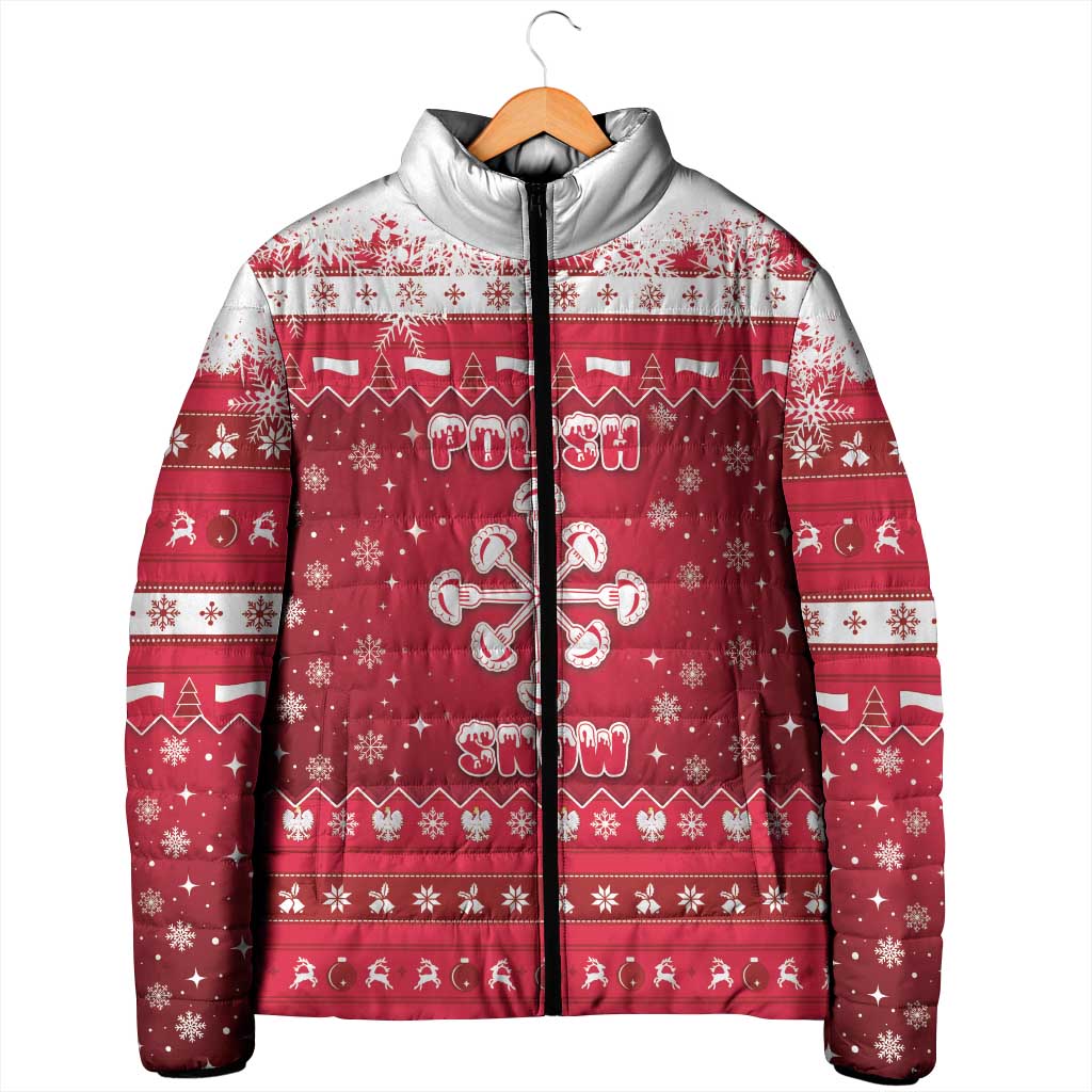 Poland Christmas Padded Jacket Pierogi Polish Snow - Wonder Print Shop