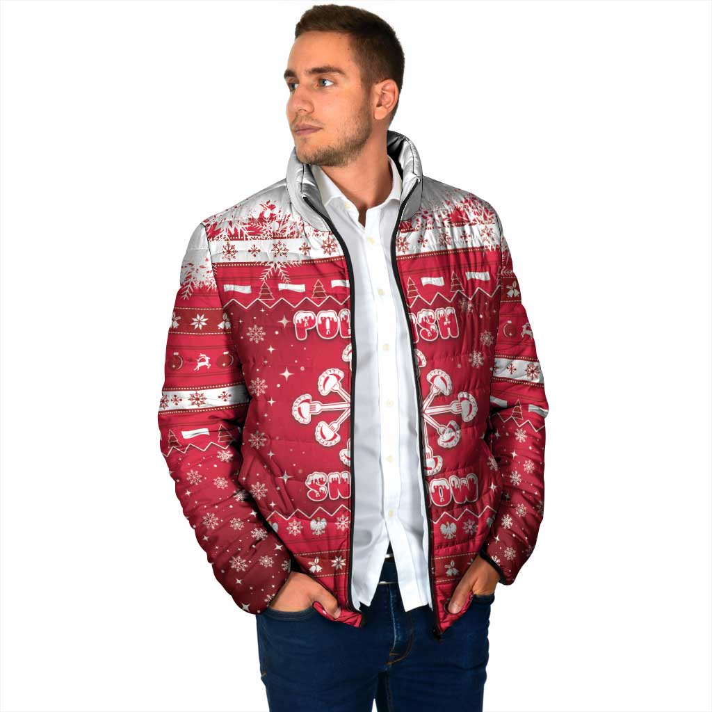 Poland Christmas Padded Jacket Pierogi Polish Snow - Wonder Print Shop