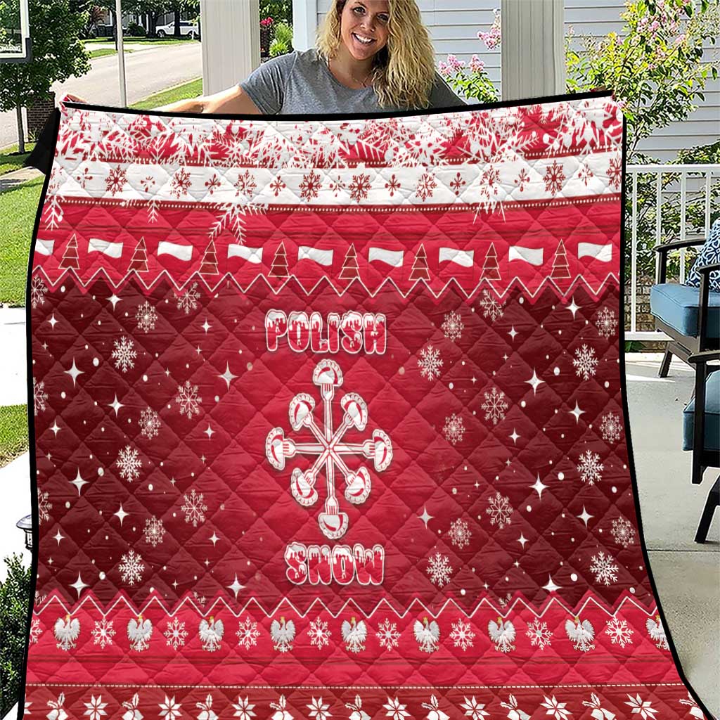 Poland Christmas Quilt Pierogi Polish Snow - Wonder Print Shop