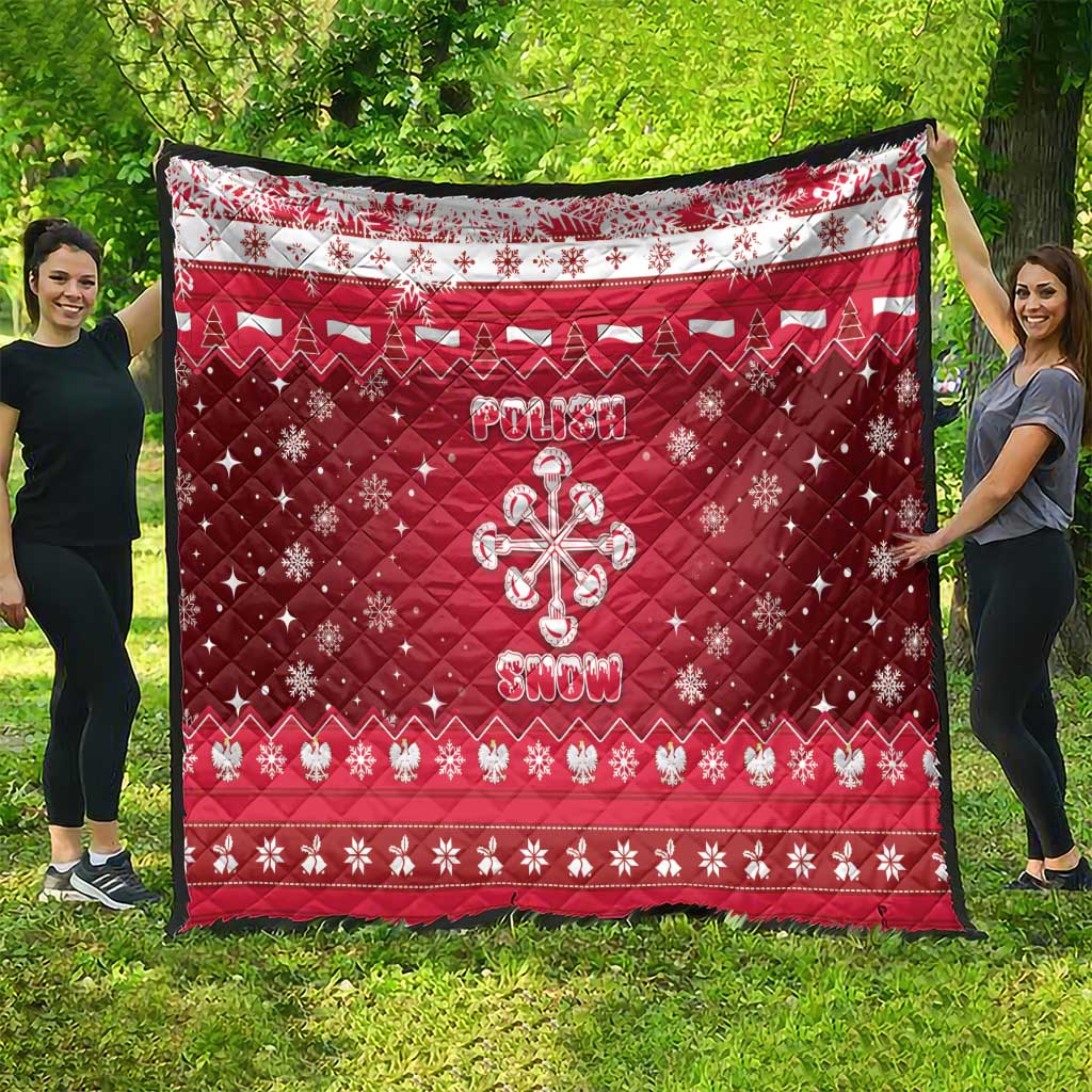 Poland Christmas Quilt Pierogi Polish Snow - Wonder Print Shop