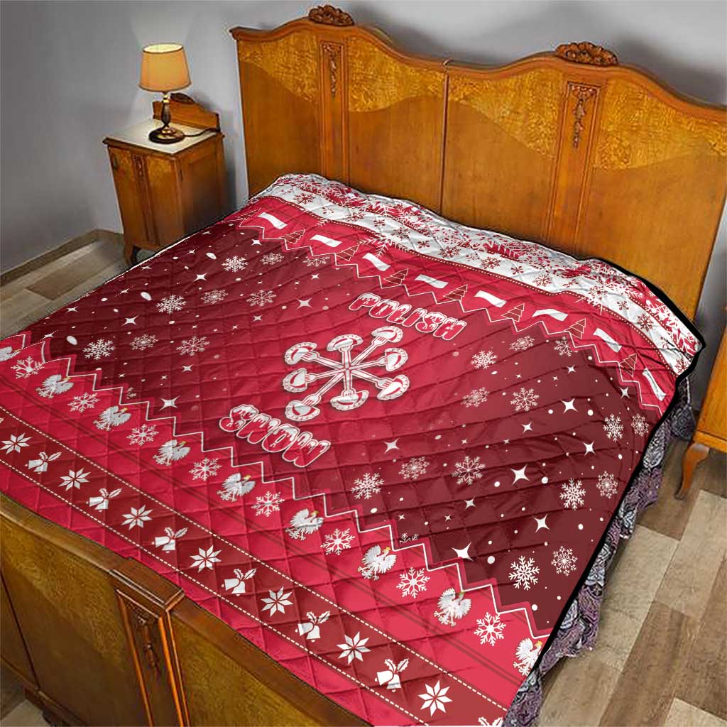 Poland Christmas Quilt Pierogi Polish Snow - Wonder Print Shop