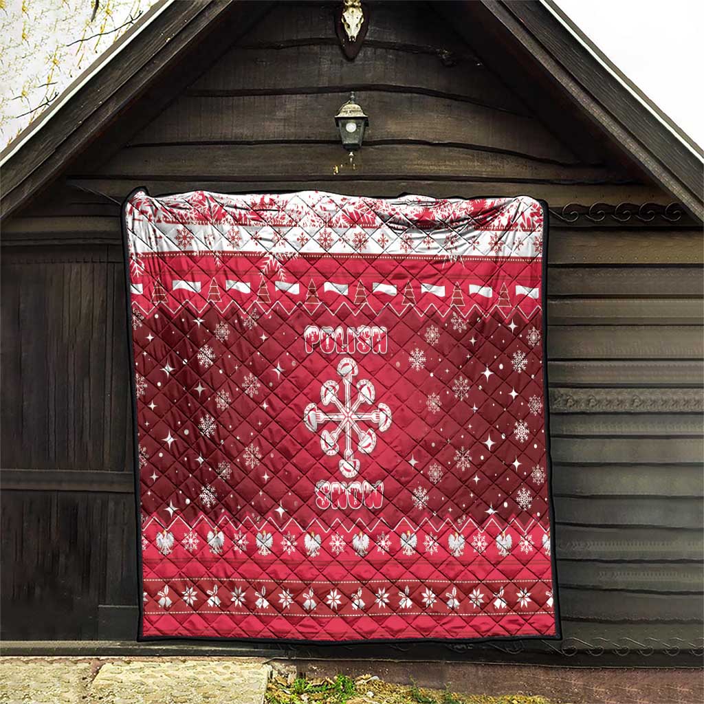 Poland Christmas Quilt Pierogi Polish Snow - Wonder Print Shop