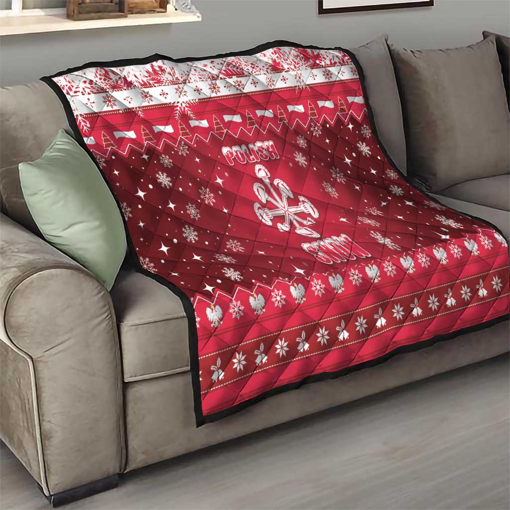 Poland Christmas Quilt Pierogi Polish Snow - Wonder Print Shop