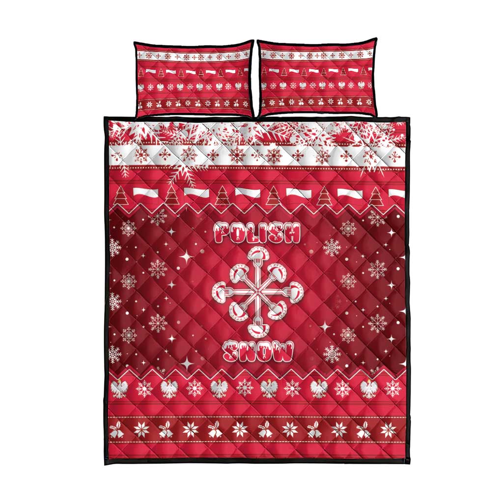 Poland Christmas Quilt Bed Set Pierogi Polish Snow - Wonder Print Shop