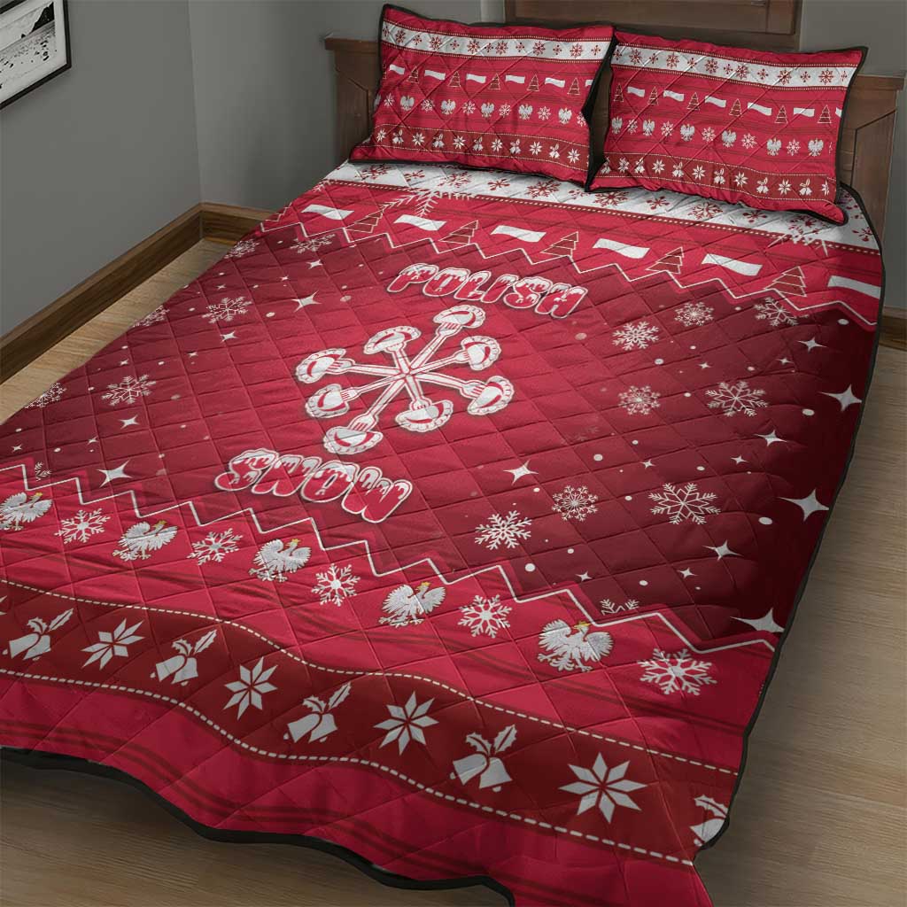 Poland Christmas Quilt Bed Set Pierogi Polish Snow - Wonder Print Shop