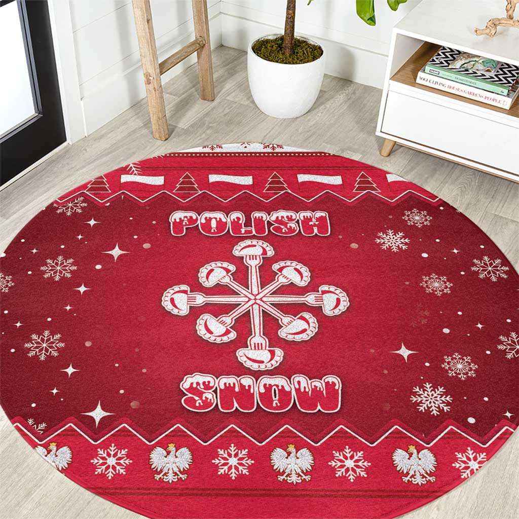 Poland Christmas Round Carpet Pierogi Polish Snow - Wonder Print Shop