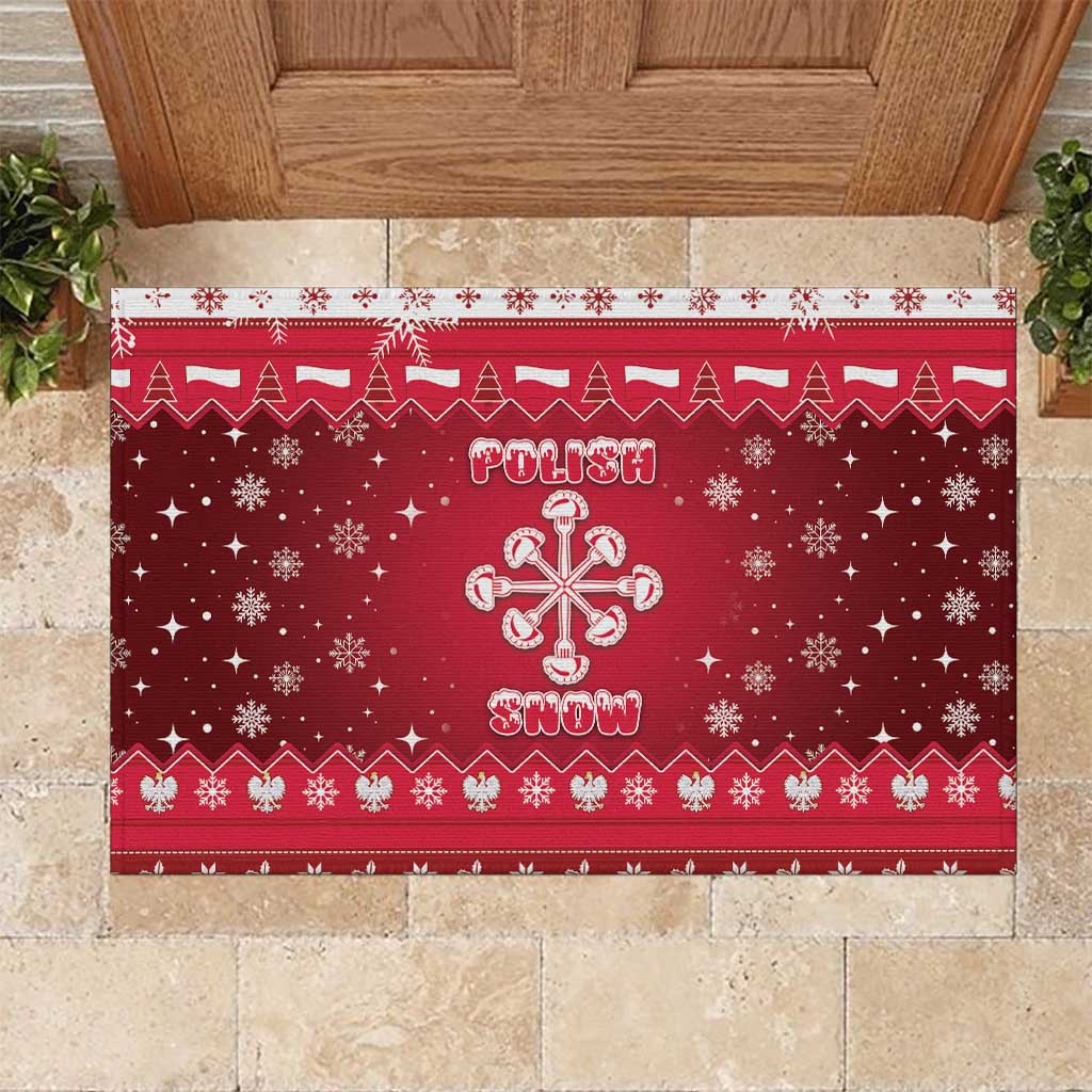 Poland Christmas Rubber Doormat Pierogi Polish Snow - Wonder Print Shop