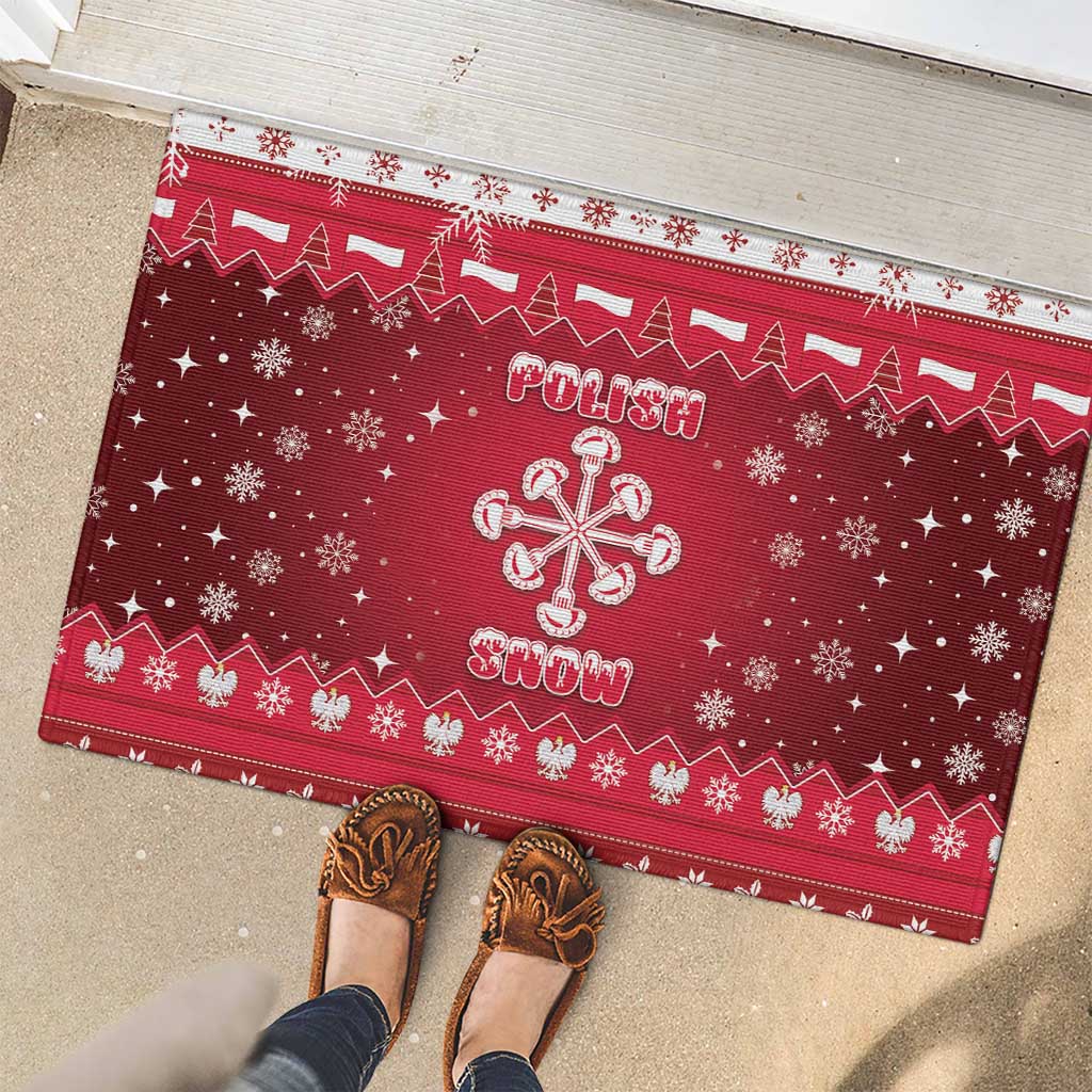 Poland Christmas Rubber Doormat Pierogi Polish Snow - Wonder Print Shop