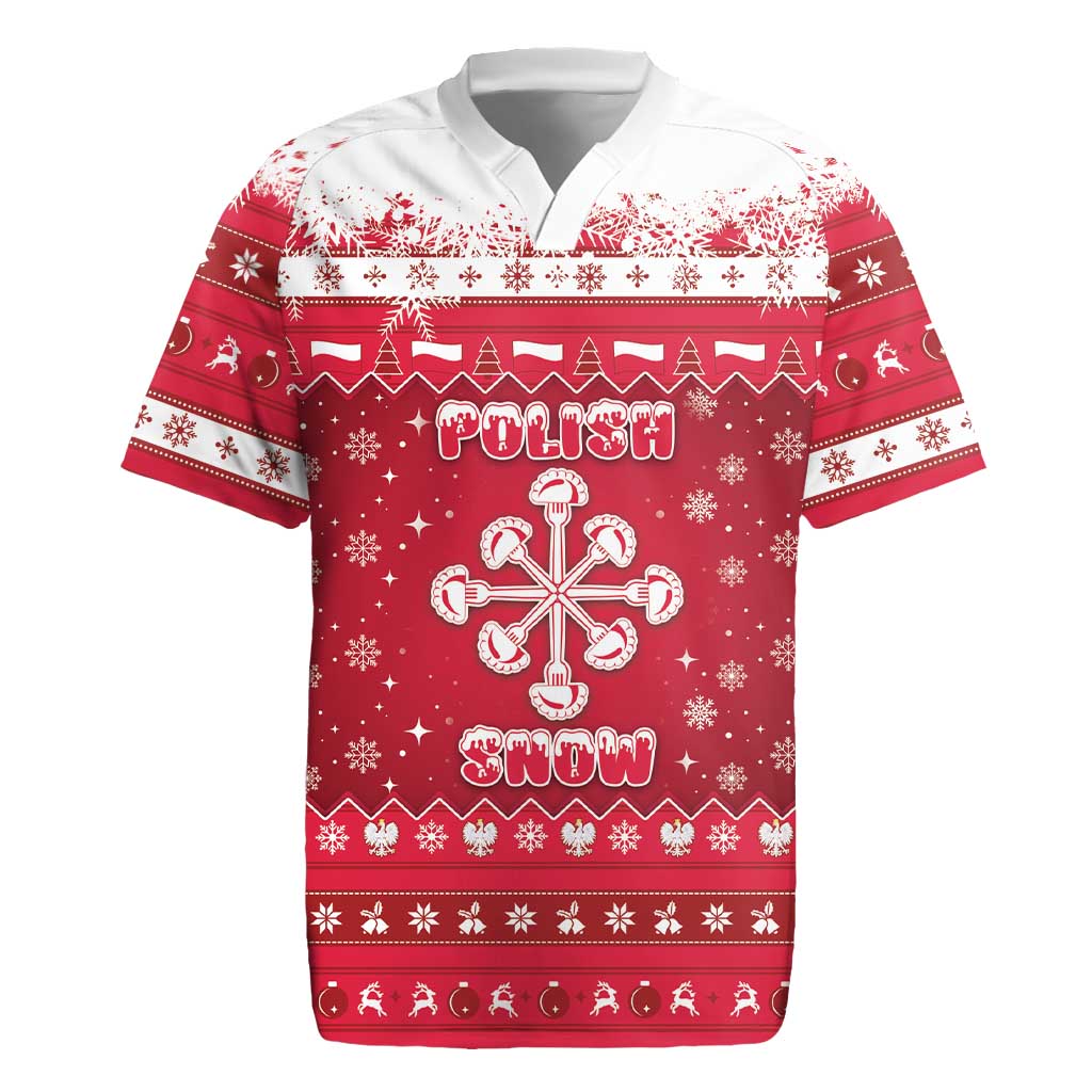Poland Christmas Rugby Jersey Pierogi Polish Snow - Wonder Print Shop