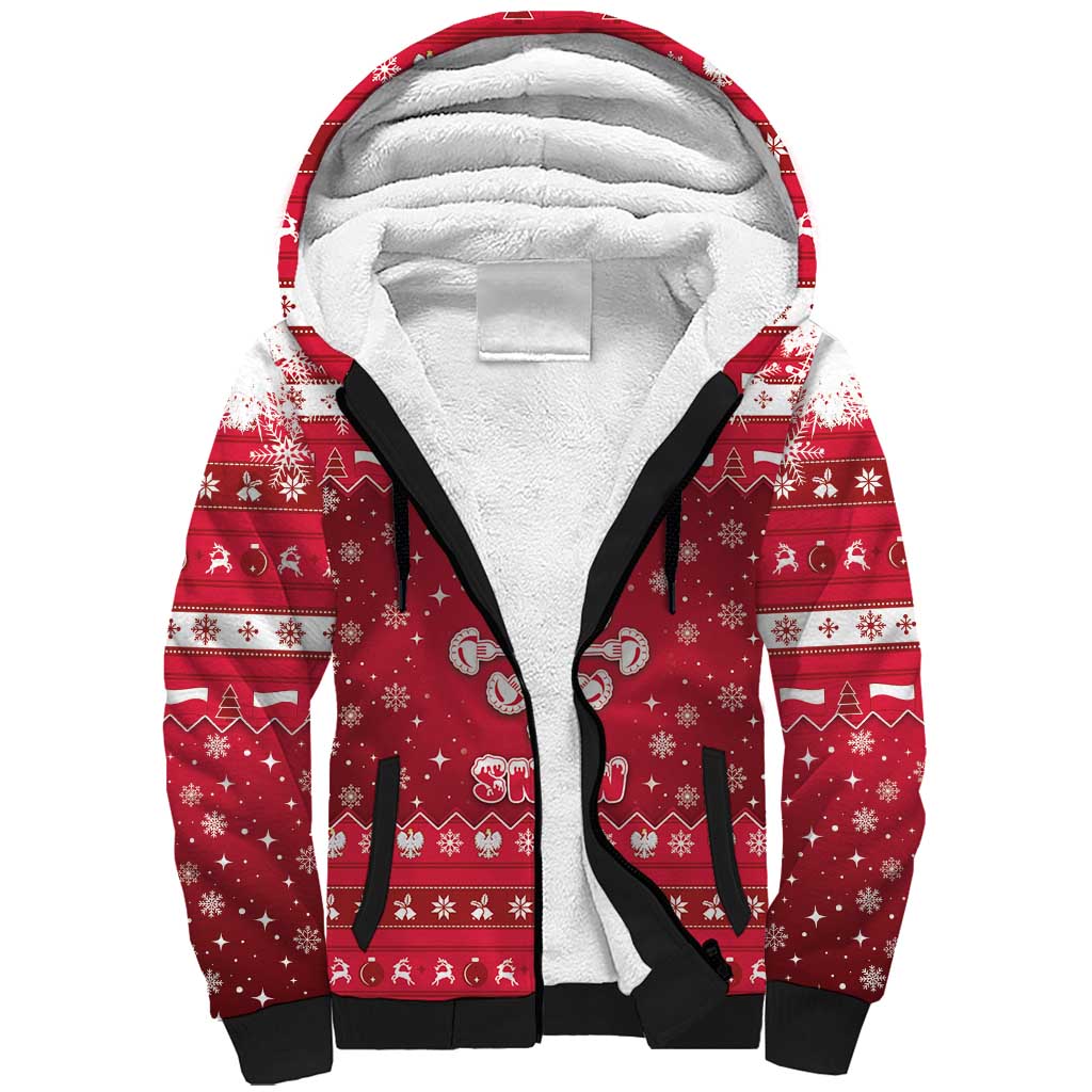 Poland Christmas Sherpa Hoodie Pierogi Polish Snow - Wonder Print Shop