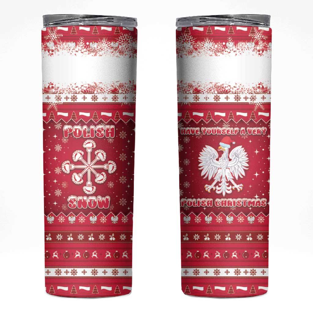 Poland Christmas Skinny Tumbler Pierogi Polish Snow - Wonder Print Shop