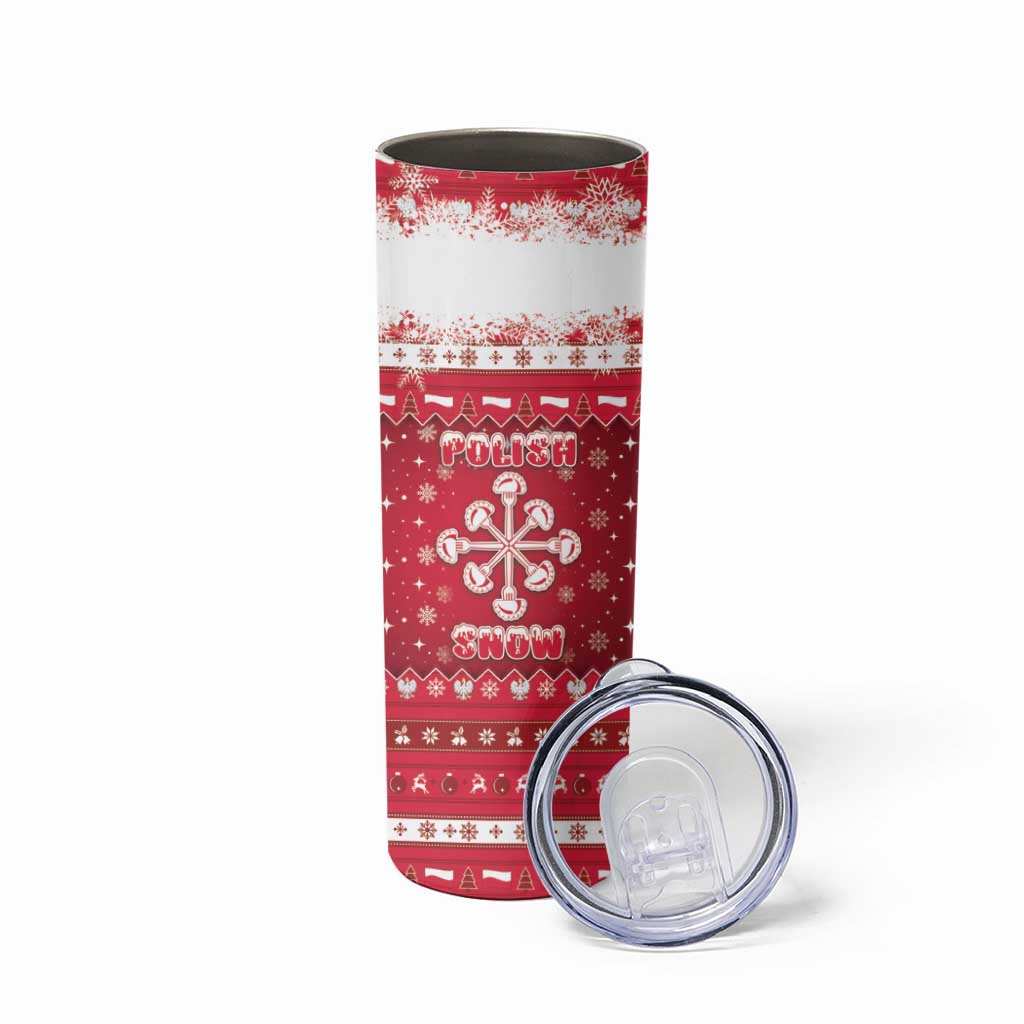 Poland Christmas Skinny Tumbler Pierogi Polish Snow - Wonder Print Shop