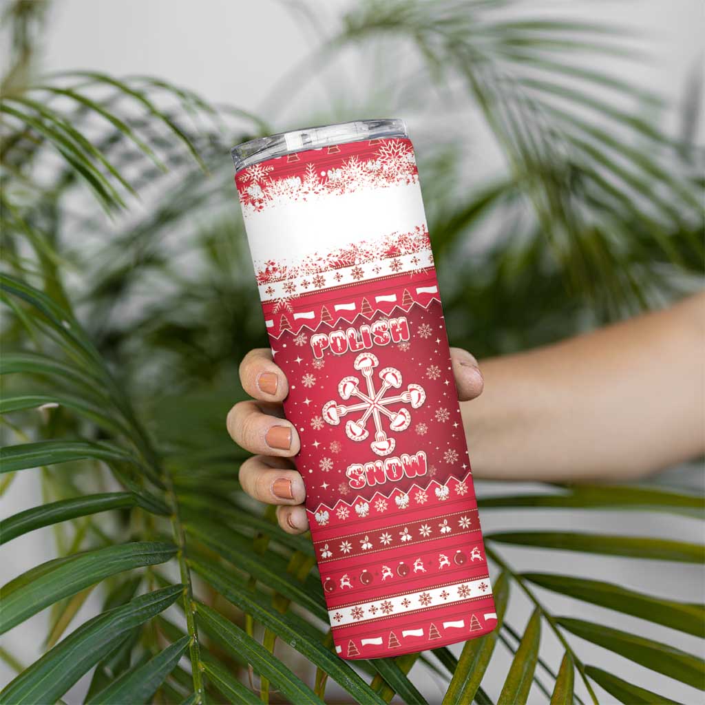 Poland Christmas Skinny Tumbler Pierogi Polish Snow - Wonder Print Shop