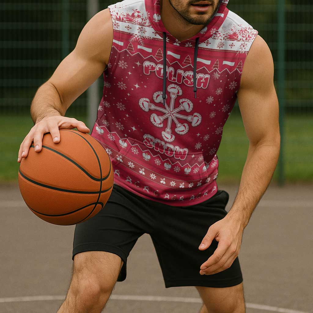 Poland Christmas Sleeveless Hoodie Pierogi Polish Snow - Wonder Print Shop