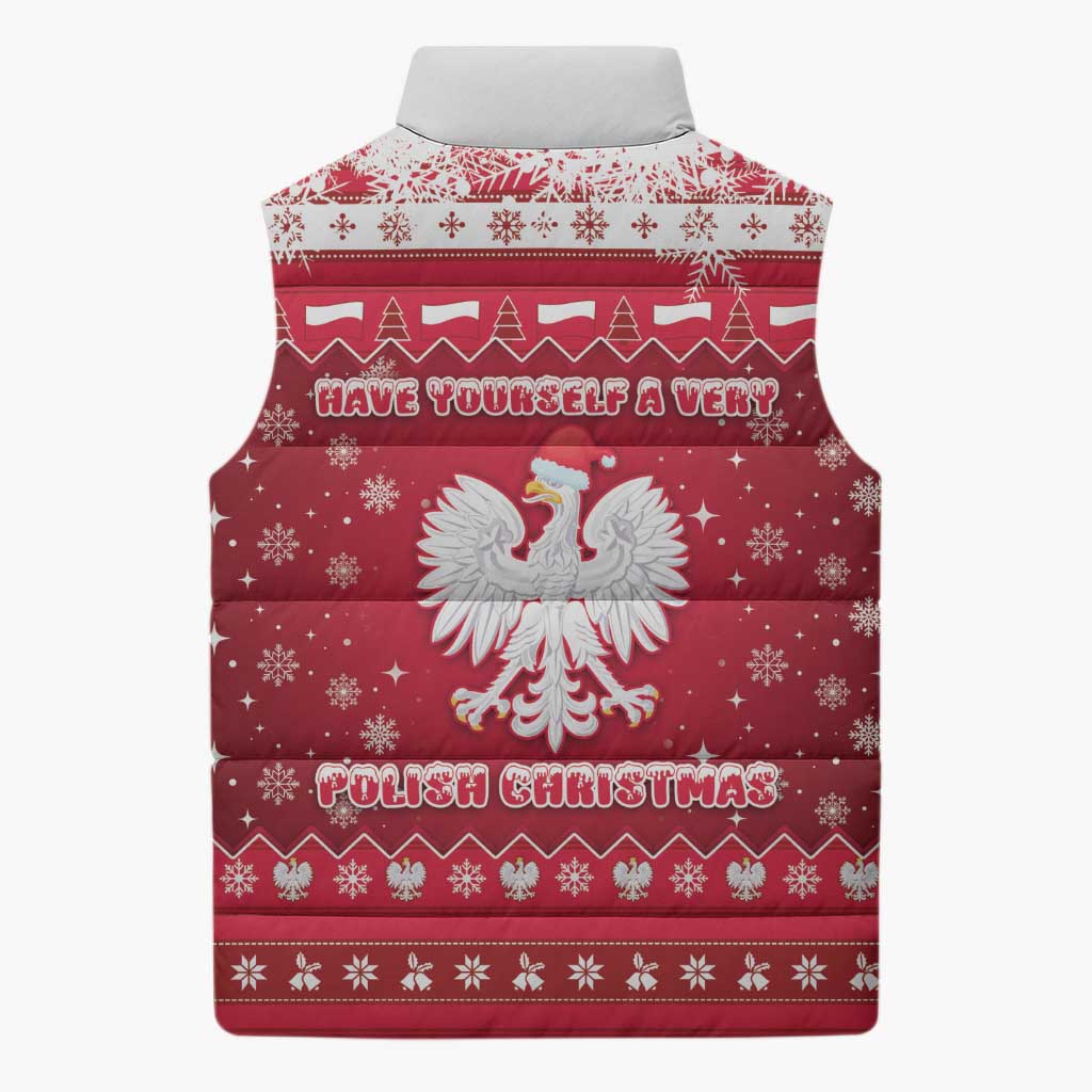 Poland Christmas Sleeveless Puffer Jacket Pierogi Polish Snow - Wonder Print Shop