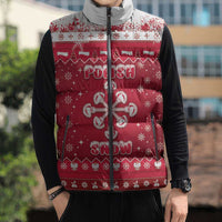 Poland Christmas Sleeveless Puffer Jacket Pierogi Polish Snow - Wonder Print Shop