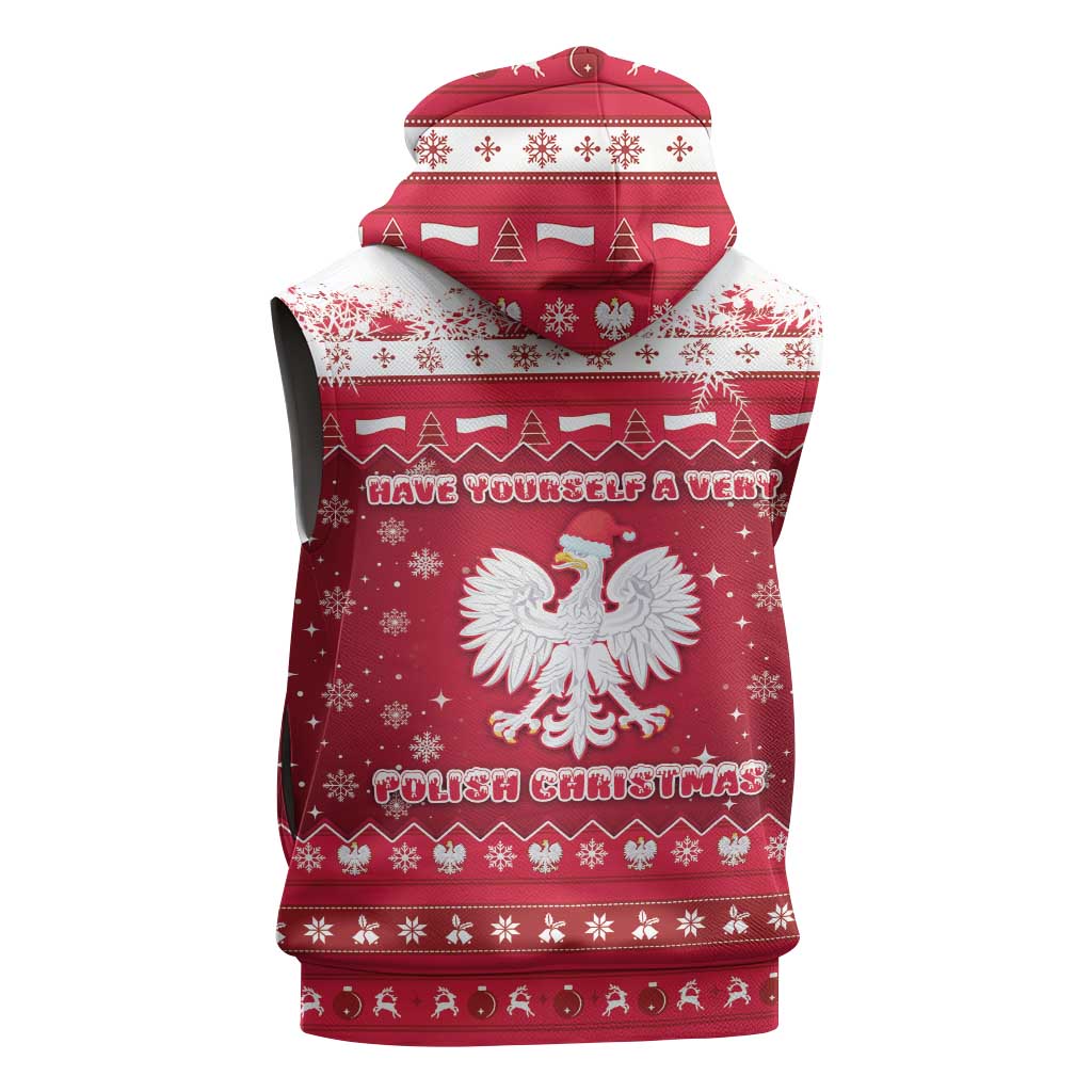 Poland Christmas Sleeveless Zip Hoodie Pierogi Polish Snow - Wonder Print Shop